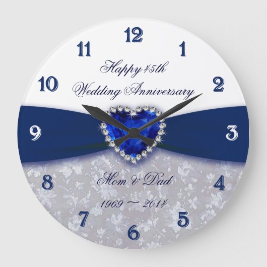 Damask 45. Uhr zum Hochzeitstag (Vorderseite)