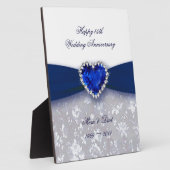 Damask 45. Wedding Anniversary Plaque Fotoplatte (Seite)