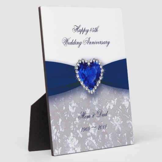 Damask 45. Wedding Anniversary Plaque Fotoplatte (Seite)