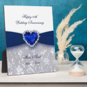 Damask 45. Wedding Anniversary Plaque Fotoplatte (Seite)