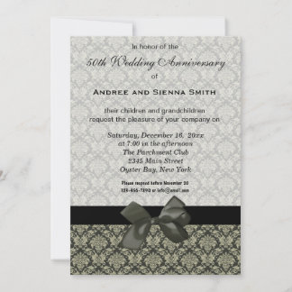 Damask 50. Hochzeitstag Einladung