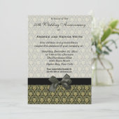 Damask 50. Hochzeitstag Einladung (Stehend Vorderseite)