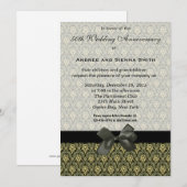 Damask 50. Hochzeitstag Einladung (Vorne/Hinten)