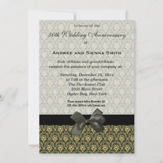 Damask 50. Hochzeitstag Einladung