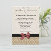 Damask 50. Hochzeitstag Einladung (Stehend Vorderseite)