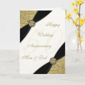 Damask 50. Hochzeitstag Grußkarte Karte (Gelbe Blume)