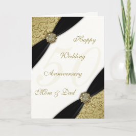 Damask 50. Hochzeitstag Grußkarte Karte