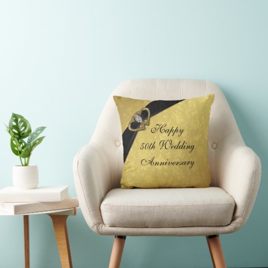 Damask 50. Wedding Anniversary Throw Kissen (Stuhl )