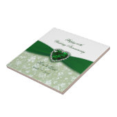 Damask 55. Hochzeitstag Fliese (Seite)