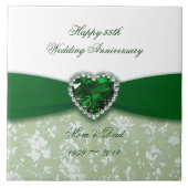 Damask 55. Hochzeitstag Fliese (Vorderseite)