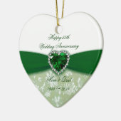Damask 55. Hochzeitstag Keramikornament (Links)