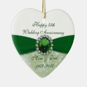 Damask 55. Hochzeitstag Keramikornament (Rechts)