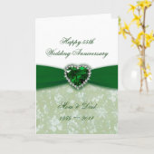 Damask 55th Wedding Anniversary Karte (Gelbe Blume)