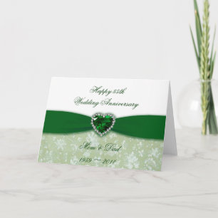 Damask 55th Wedding Anniversary Karte