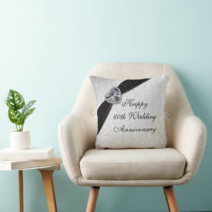 Damask 60. Hochzeit-Jubiläum-Kissen Kissen