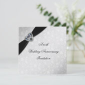 Damask 60. Hochzeitstag Einladung (Stehend Vorderseite)