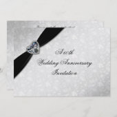 Damask 60. Hochzeitstag Einladung (Vorne/Hinten)