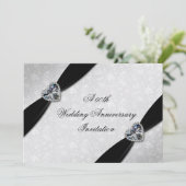 Damask 60. Hochzeitstag Einladung (Stehend Vorderseite)