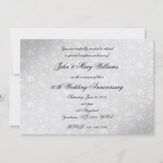 Damask 60. Hochzeitstag Einladung (Rückseite)