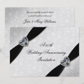 Damask 60. Hochzeitstag Einladung (Vorne/Hinten)