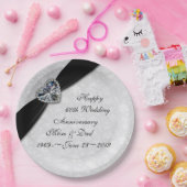 Damask 60. Hochzeitstag Pappteller (Party)