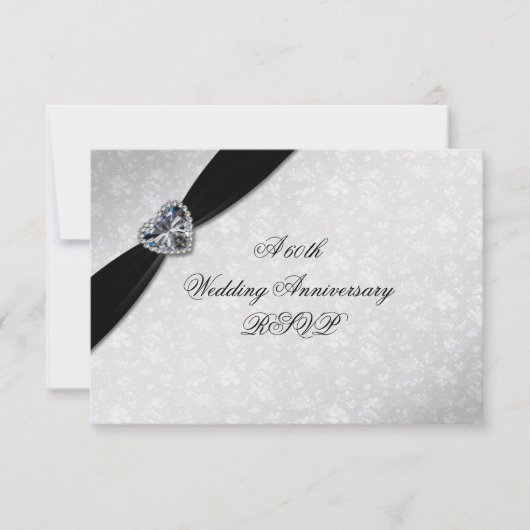 Damask 60. Hochzeitstag RSVP Karte (Vorderseite)