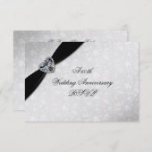 Damask 60. Hochzeitstag RSVP Karte (Vorne/Hinten)