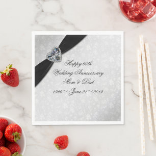 Damask 60. Hochzeitstag Serviette