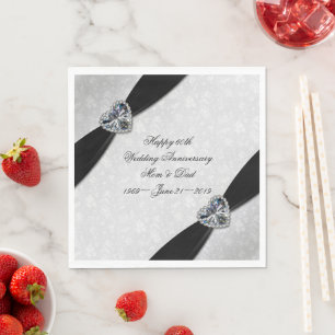 Damask 60. Hochzeitstag Serviette