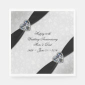 Damask 60. Hochzeitstag Serviette (Vorderseite)
