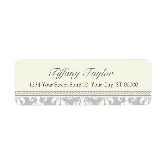 Damask Address Label 3/4" x 2 1/4" " (Vorne)