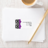 Damask Address Labels mit Lila Bow Adressaufkleber (Insitu)