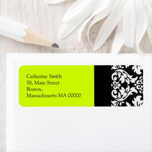 Damask Address Labels mit Limonen (Insitu)