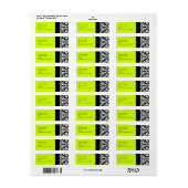 Damask Address Labels mit Limonen (Vorne)