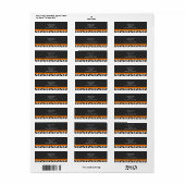 Damask Address Labels mit Orange (Vorne)