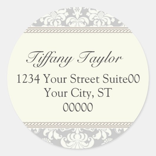 Damask Address Sticker (Vorderseite)