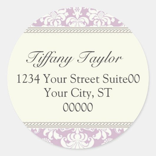 Damask Address Sticker (Vorderseite)