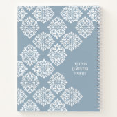Damask Ambience Abstrakt Geometric (Icy Blue) Notizblock (Rückseite)