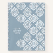 Damask Ambience Abstrakt Geometric (Icy Blue) Notizblock (Vorderseite)