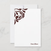 Damask Ambience Burgundy Mitteilungskarte (Rückseite)