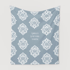 Damask Ambience Cadet Gray Fleecedecke