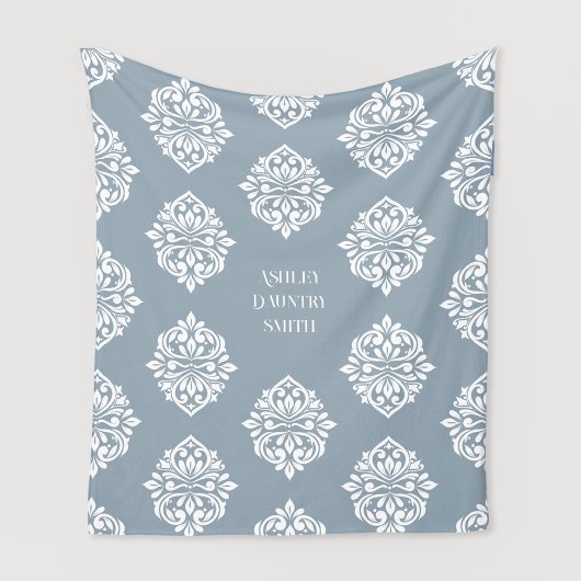 Damask Ambience Cadet Gray Fleecedecke