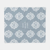 Damask Ambience Cadet Gray Fleecedecke (Vorderseite (Horizontal))