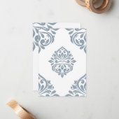 Damask Ambience Cadet Gray Mitteilungskarte (Vorderseite/Rückseite Beispiel)