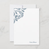 Damask Ambience Cadet Gray Mitteilungskarte (Rückseite)