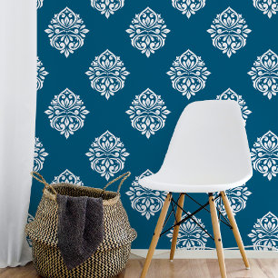 Damask Ambience Crystal Aquamarin Blue Tapete