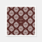Damask Ambience Mahogany Red Classic Wedding Serviette (Vorderseite)