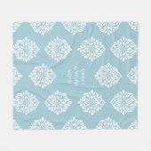 Damask Ambience Pale Cerulean Fleecedecke (Vorderseite (Horizontal))
