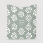 Damask Ambience Pale Olive Fleecedecke