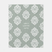 Damask Ambience Pale Olive Fleecedecke (Vorderseite)